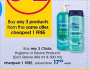 Clicks Hygiene Or Revive Products(Excl. Revive 400ml & 500ml)-Each