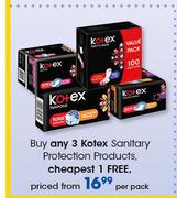 Kotex Sanitary Protection Products-Per Pack