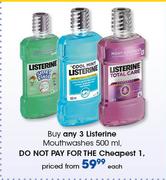 Listerine Mouthwashes 500ml-Each