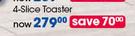 Safeway Stainless Steel 4 Slice Toaster-Each