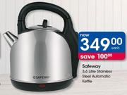 Safeway 3.6Ltr Stainless Steel Automatic Kettle-Each