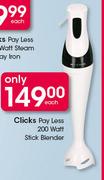Clicks Pay Less 200 Watt Stick Blender-Each