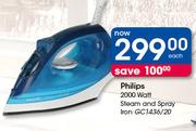 Philips 2000Watt Steam and Spray Iron GC1436/20-Each