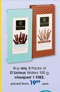Packs Of D'Licious Wafers-100g Each