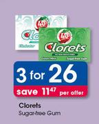 Clorets Sugar Free Gum-For 3 Per Offer