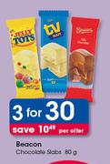 Beacon Chocolate Slabs-3x80g Per Offer