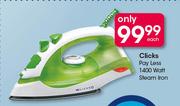 Clicks Pay Less 1400 Watt Steam Iron-Each
