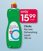Clicks Pay Less Dishwashing Liquid-750ml-Each