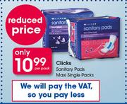 Clicks Sanitary Pads Maxi Single Packs-Per Pack