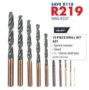 Alpen 10 Piece Drill Bit Set