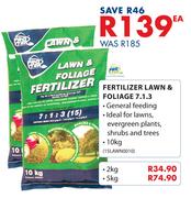 Lawn & Foliage Fertilizer 7.1.3 2Kg-Each