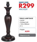 Table Lamp Base Poplar