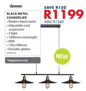 Bright Star Black Metal Chandelier CH531/3