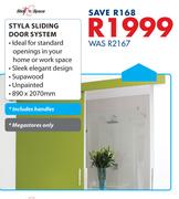 Slide n Space Styla Sliding Door System 890 x 2070mm
