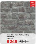 Rasch Brick Stone Grey Wall Paper 10m x 53cm 81462120