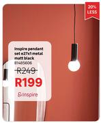 Inspire Pendant Set E27 x 1 Metal Matt Black 81485606