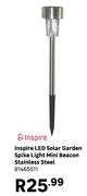 Inspire LED Solar Garden Spike Light Mini Beacon Stainless Steel 81465511