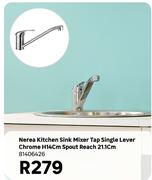 Nerea Kitchen Sink Mixer Tap Single Lever Chrome H14cm Spout Reach 21.1cm 81406426