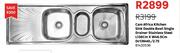 Cam Africa Kitchen Sink Dbl Bowl Sgl Drainer S/Steel L136cm x W46.5cm x DC13646L/2.75 81420536