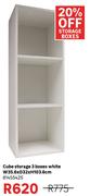 Cube Storage 3 Boxes White W35.6 x D32 x H103.6cm 81455425