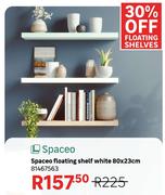 Spaceo Floating Shelf White 80 x 23cm 81467563