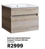 Bathroom Cabinet Wall Mount Compact 1 Drawer 600 Oak 81482496