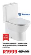 Sensea Easy Close Coupled Toilet With Dual Flushing Outlet White 81488743
