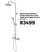 Bijiou Durance Shower Column Wall Mount With Single Lever Mixer Chrome 81491237
