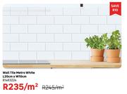 Metro White Wall Tile L20cm x W10cm 81483224-Per Sqm