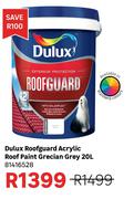 Dulux 20L Grecian Grey Roofguard Acrylic Roof Paint 81416528