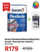 Duram 5L Acrylic Flexikote Waterproofing Paint Charcoal 81417254