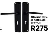 3L Lockset Royal Square Matt Black 81497725