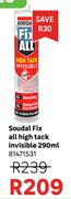 Soudal Fix All High Tack Invisible 81471531-290ml
