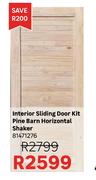 Interior Sliding Door Kit Pine Barn Horizontal Shaker 81471276