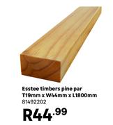 Esstee Timbers Pine Bar T19mm x W44mm x L1800mm 81492202