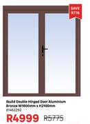Ibuild Double Hinged Door Aluminium Bronze W1800mm x H2100mm 81462292