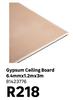 Gypsum Ceiling Board 6.4mm x 1.2m x 3m 81423776