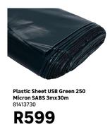 Plastic Sheet USB Green 250 Micron SABS 3m x 30m 81413730