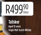 Talisker Aged 10 Years Single Malt Scotch Whisky-750ml