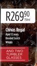 Chivas Regal Aged 12 Years Blended Scotch Whisky With Two Tumbler Glasses-750ml