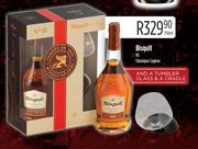 Bisquit VS Classique Cognac With A Tumbler Glasses And Cradle-750ml