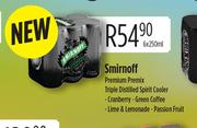 Smirnoff Premium Premix Triple Distilled Spirit Cooler Cranberry, Green Coffee, Line & Lemonade Pass