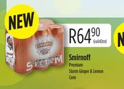 Smirnoff Premium Storm Ginger & Lemon Cans-6x440ml