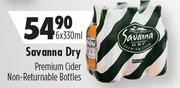 Savanna Dry Premium Cider Non Returnable Bottles-6x330ml
