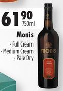 Moni's Full Cream/Medium Cream/Pale Dry-750ml Each