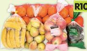 Bananas-1.5Kg Packet, Oranges Family Bag, Pears Econo-1.5Kg, Crisp Pink Apples-1.5Kg & Avocados 1Kg