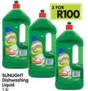 Sunlight Dishwashing Liquid-3 x 1.5Ltr