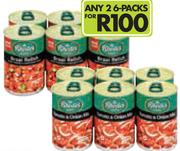 Rhodes Tomato & Onion Mix Or Braai Relish(All Variants)-2x6x410g