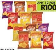 Willard's Crinkle Or Straight Cut Chips(All Variants)-12 x 125g
