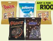 Mars, Snickers, Bounty Or Twix Miniatures(All Variants)-5 x 150g